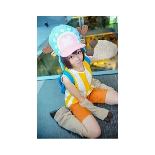 One piece Tony Tony Chopper Cosplay Costume with hat and gloves