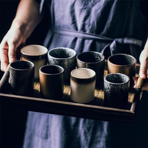 Retro Japanese Style Teacup Creative Office Water Drinking Cup Stoneware Ceramic Hand-painted Kung Fu Teacup Household Drinkware