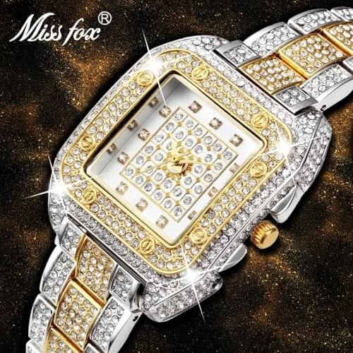 MISSFOX Watch Waterproof For Ladies Full Diamond bijoux Stainless Steel Jewelry Women Watches Dropshipping Best Selling Products