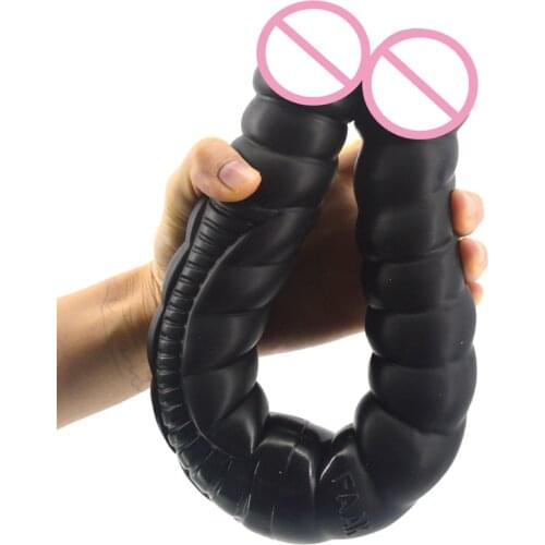 Sex U Shape Double Dildo Flexible Soft Jelly Vagina Anal Women Gay Lesbian Double Ended Dong Penis Artificial Penis Sex Toys