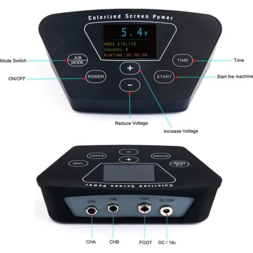 Professional Permanent Makeup Tattoo Power Supply Double Digital LCD For Tattoo Machine Rotary Gun Power Eyebrow Eyeliner Lips
