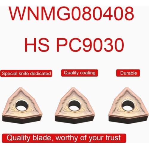 10PCS WNMG080408 HS PC9030 High Quality Carbide Inserts WNMG Blade CNC External Turning Tool Metal Lathe Cutter Tools