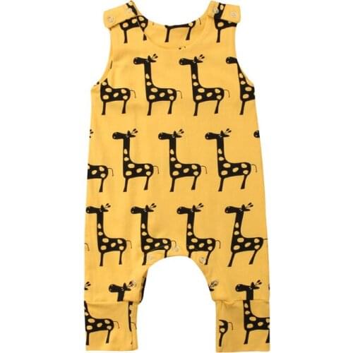 Pudcoco New Cartoon Giraffe Newborn Baby Boy Girl Cotton Romper Jumpsuit Outfits Clothes 0-24M