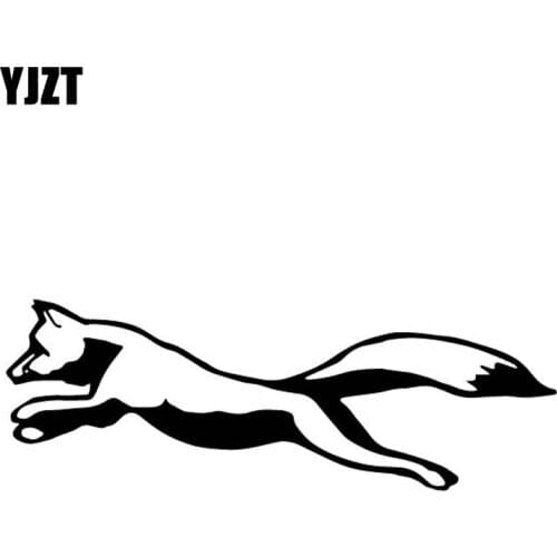 YJZT 17.5CM*6.2CM A Running Fox Creative Decoration Car Trunk Car Sticker Vinyl Decal Black/Silver C4-1706