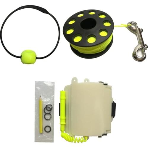 Scuba Diving Wreck Finger Reel Spool Cylinder Tank Banger Diving Signal Kits Luminous Triple Wrist Writing Slate