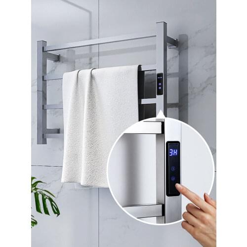 304 stainless steel towel warmer electric with LED Timer towel warmer rack 4 Bars Ladder Clothes/towel warmer rack for bathroom