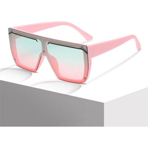 Fashion Oversized Square Sunglasses Women Vintage Gradient One Piece Lens Eyewear Men Nails Sun Glasses Shades UV400