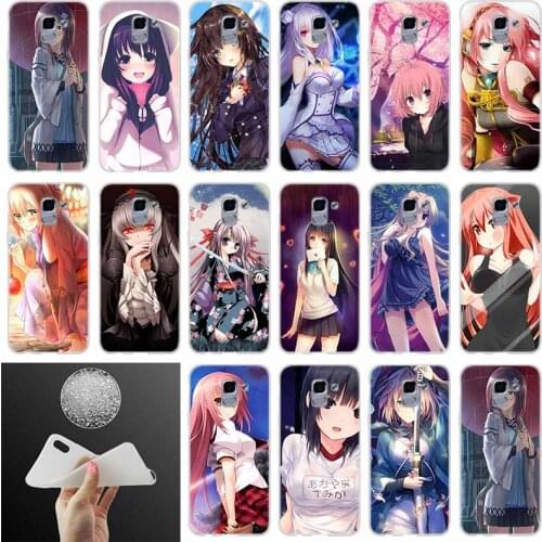Soft Phone case Cover Anime girl cartoon japan FOR Coque Samsung Galaxy J6 J4 J8 J7 2018 Plus J3 J5 J7 Prime Pro 2017 2016 Casse