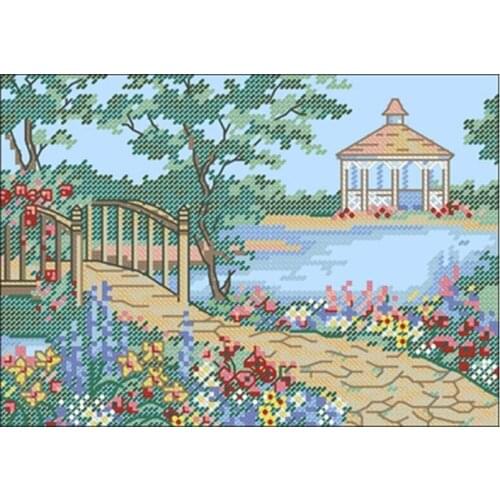 Park path patterns counted 11CT 14CT DIY Cross Stitch Sets wholesale Cross-stitch Kits Embroidery Needlework