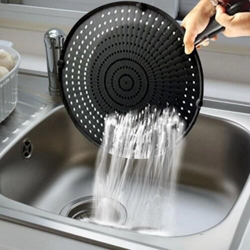 Non-Slip Handle Pot Lid Silicone Splatter Guard Nonstick Oil Grease Pan Lid Oil-Proof Splash Cover Frying Protection Mat