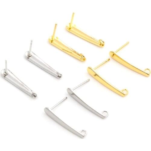 Never Fade) 15x12mm/20x13mm 20pcs/Lot 316 Stainless Steel Earring Studs Hooks Findings Earwire For Jewelry Supplies Accessories