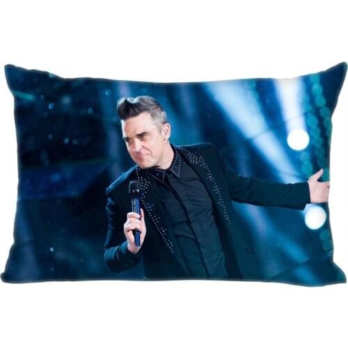 New Robbie Williams Pillowcase Satin Fabric Bright Smooth Rectangle Zipper Pillow Cases Home Wedding Decorative For Friend Gift