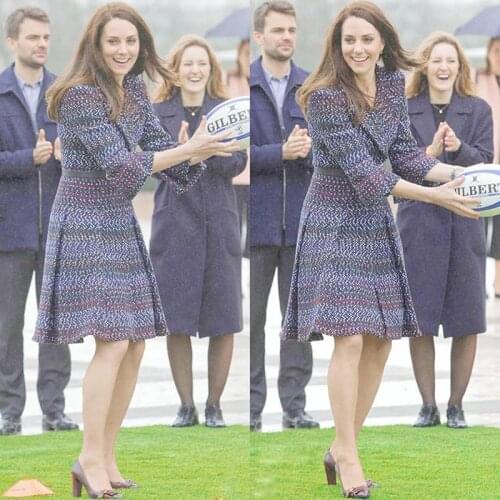 New women kate princess coat fashion Turn-down Collar long sleeve coat