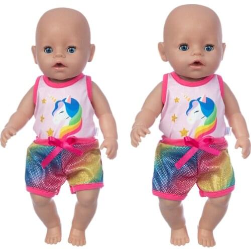 New Pony Suit Fit 17inch 43cm Doll Clothes Born Baby Suit For Baby Birthday Festival Gift