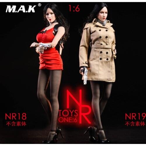NR19 In Stock 1/6 Scale Female Figure Clothes Ada Wong Trench Coat & Shoes & Stockings & Pistol Model for 12'' Action Figure