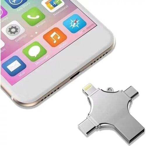 Wholesale 3 in 1 OTG adapter USB flash drive 3.0 U Disk reader for type-c android iphone ipad vivo samsun external U disk