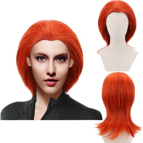 AICKER 13" Short Wavy Synthetic Lolita Cosplay Brown Hair Wigs for Women Daily Makeup with Side Bangs Heat Resistant