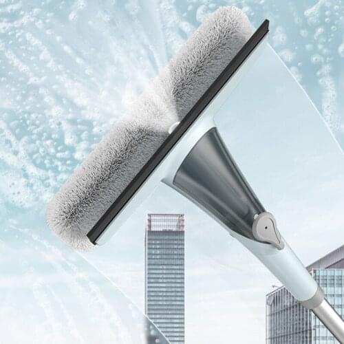 Glass Window Cleaning Washing Brushs with Spray Window Cleaner Brush Long Handle Glass Wiper Scraper Household Cleaning Tools