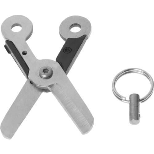 Outdoor Survival EDC Mini Spring Scissor Pocket Tool Key Chain Stainless Steel Dropship