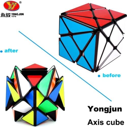 YongJun YJ Axis Magic Puzzle Cube Change Irregularly Jinggang Professional Speed Cube Black With Frosted Sticker