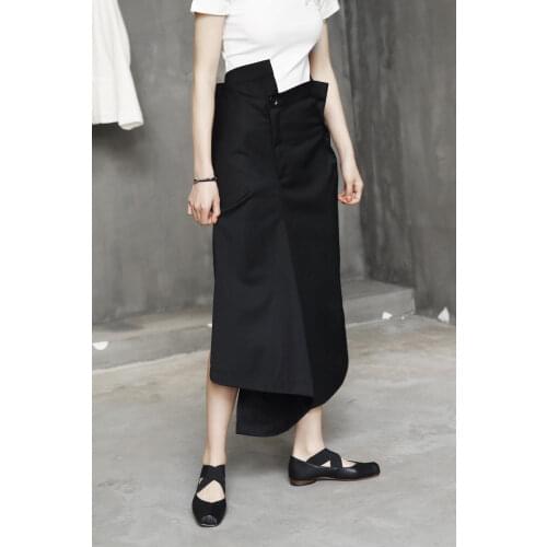 Owen seak Women Cotton Skirt High Street Style Clothing Autumn Dust Women Black Skirt