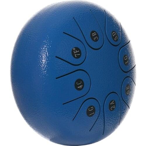 1pc 8 Tone 6 Inch Tongue Drum C Key Drumsticks Gift for Boys Girls Blue