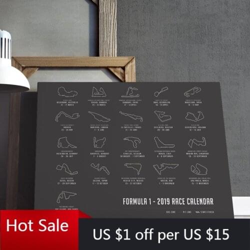 2020 F1 Formula Grand Prix Race Calendar Circuit Map Track Art Poster Canvas Painting Prints Wall Art Decor Room Decor Picture