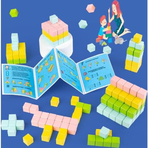 2X2CM Wooden Colorful Cubes Building Blocks Toy for Children Educational Wood Squares Dice Board Game Block Toys Gifts