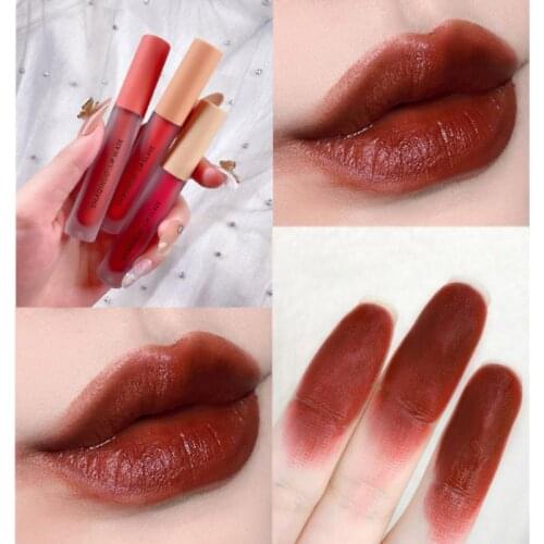3Colors/set Velvet Matte Lip Glaze Lip Gloss Liquid Lipstick Waterproof Lip Gloss Make Up Not Easy To Fade Long-lasting Makeup