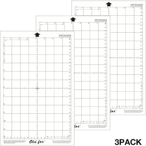 3Pcs Replacement Cutting Mat Transparent Adhesive Mat with Measuring Grid 8 by 12-Inch for Silhouette Cameo Plotter Machine