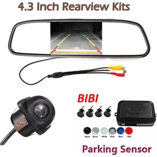 3in1 Dual Core CPU 4 Parking Sensors Car Auto Reverse Rear view camera Assistance Backup Park Radar Alarm Kit Monitor System