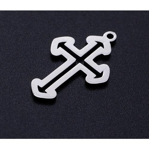 5pcs/lot Fashion Cross Stainless Steel Jewelry Pendant DIY Charms Wholesale Never Rust Factory Store Jewellery Supplies