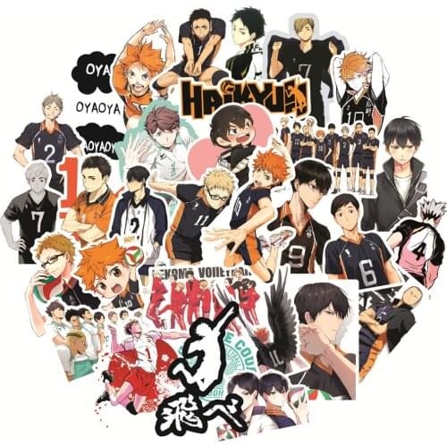 50/30/10 haikyuu Waterproof Stickers Cartoon Graffiti Sticker Stickers For Laptop Luggage Skateboard Phone Decals Scrapbooking