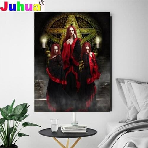 5d diy diamond painting"Red Women"mosaic cross stitch Gothic portrait embroidery diamond round square stones,Wall Art