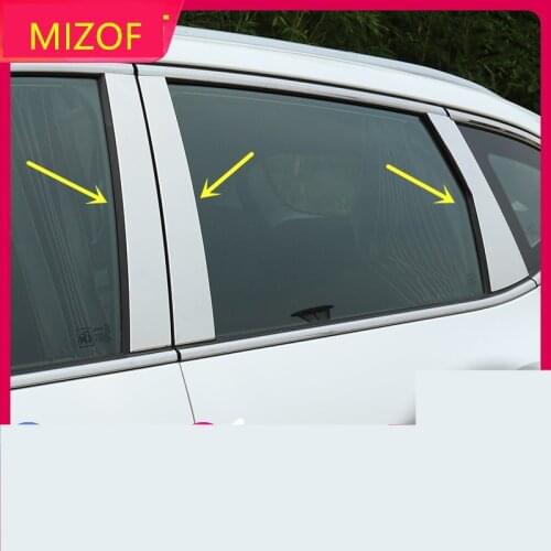 8PCS Stainless Steel Window Decorated Middle Pillar Cover For Great Wall Haval F7 CCA024