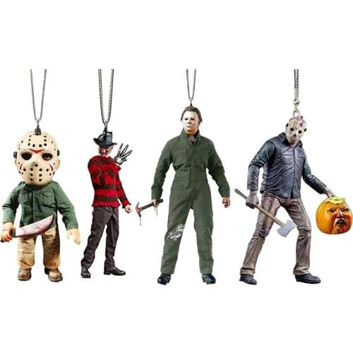 Acrylic Car Mirror Pendant Halloween Pendant Ghost Horror Pumpkin Ornaments Haunted House Decoration Props Party Decorations