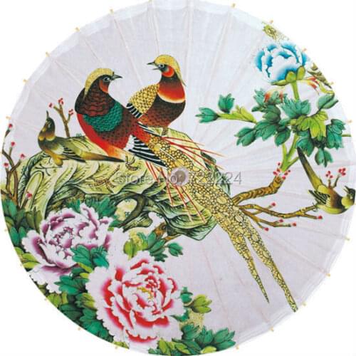 Free shiping handmade chinese craft umbrella bamboo and oiled paper peony picture dance decorative gift collection umbrella