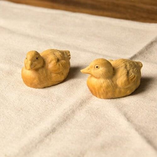 CCZHIDAO 4cm Wood yellow Duck sculpture animal statue Baby Kids DIY decorative heads duck home decoration
