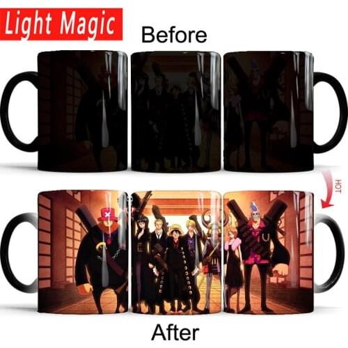 One piece luffy 350ml ceramic Color Changing coffee Mugs tea cup best gift for your friends