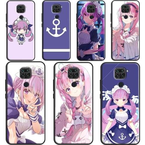 Minato Aqua Hololive Anime Phone Case For Xiaomi Redmi Note 8 7 9 Pro Note 8T 9S Soft Cover For Redmi 9 9A 9C Coque