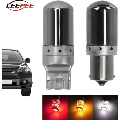 LEEPEE Chips 3014 144smd Car LED Bulbs Turn Signal Light Brake Lamp CanBus Error Free Socket 1156 7440 Accessories Universal