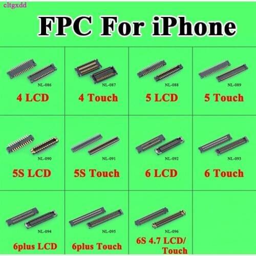 Cltgxdd 2pcs LCD Digitizer/Touch Screen Display FPC connector Replacement for iPhone 4 4s 5 5s 6 6plus 6s on motherboard