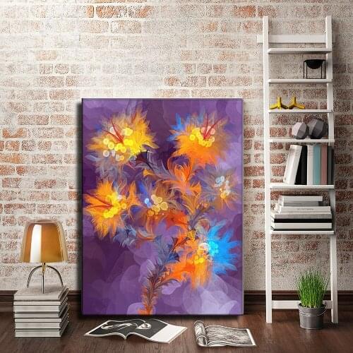 Colorful Flower Canvas Art Print Painting Poster Wall Art Picture For Commemorate Study Room Home Decoration Unframed LZ835