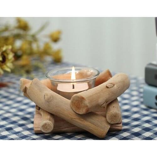 Wooden Candlestick Candle Holder Table Desk Nice Wedding Decoration Props Decoration Furniture Romantic Candlelight Dinner
