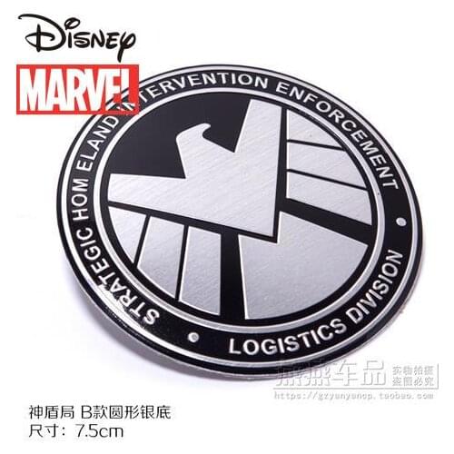 Disney Simple Metal Material Personality Totem 3D Stereo Stickers Cute Cartoon Captain America Car Modified Car Stickers