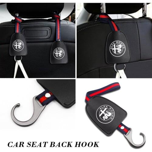 Leather Car Seat Back Hook Up Car Headrest Hanger Bag Hook For Alfa Italy Mito 147 156 159 166 Giulietta Spider Car Styling