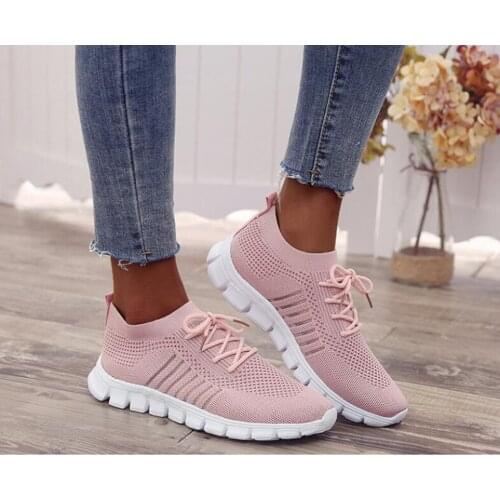Women Sneakers Slip On Mesh Light Breathable Shoes Woman Walking Platform Comfortable Casual Fashion Female Lace Up Non Slip New
