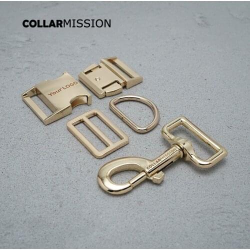 Metal buckle+Tri-Glid+D ring+metal dog clasp/set)Retailing 30mm for DIY engraved pet collar backpack high quality DIY parts
