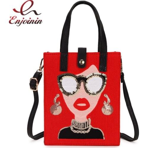 Fashion Sequin Embroidered Sexy Woman Pattern Women Casual Purses and Handbag Shoulder Bag Crossbody Bag for Young Girl Bolsa