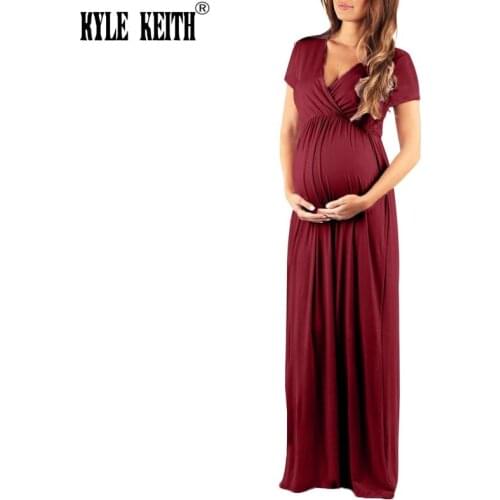 Fashion Maternity dresses for photo shoot Maxi Dress W/Empire Waist for Baby Shower Pregnancy Clothing